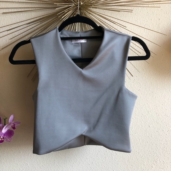 Cute Gray Cropped Top - Picture 2 of 5